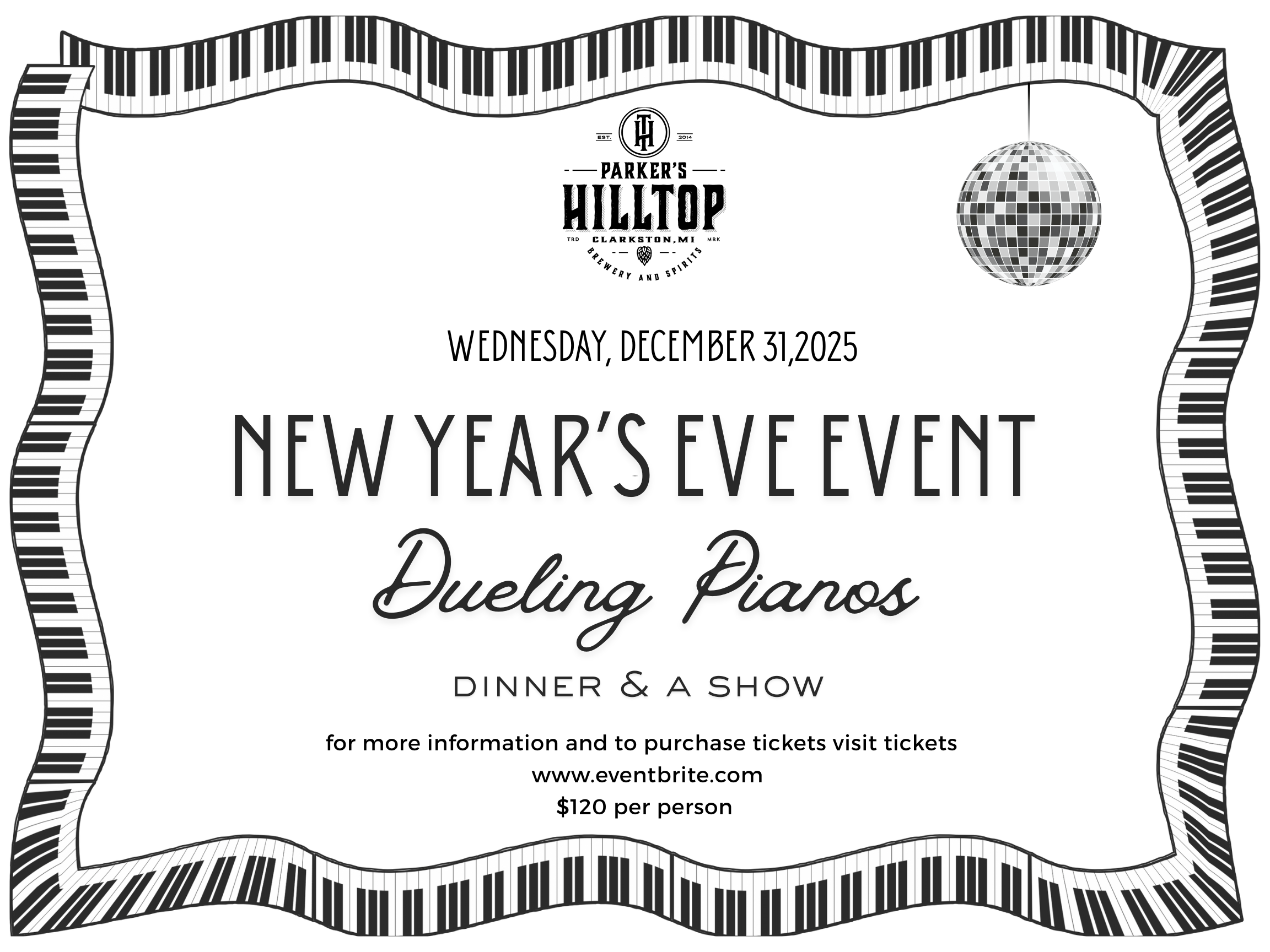 2025 New Years Eve Dueling Pianos flyer